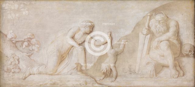 Thetis Immersing her Infant Son Achilles in the River Styx to Make him Invulnerable, 1794-1798. Creator: Nicolai Abraham Abildgaard.