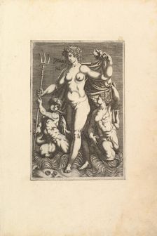 Thetis Standing with Two Tritons. Creator: Unknown