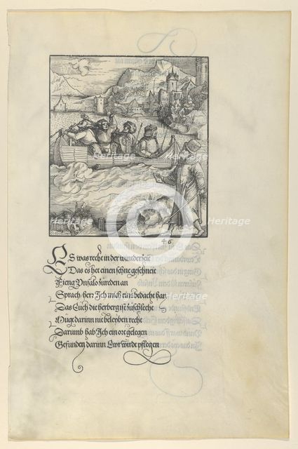 Theuerdanck's Ship Caught in the Ice, from Theuerdanck, 1517. Creator: Hans Schäufelein the Elder.