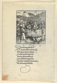 Theurerdanck's Ship Endangered by Hail and Storm, from Theuerdanck, 1517. Creator: Hans Schäufelein the Elder