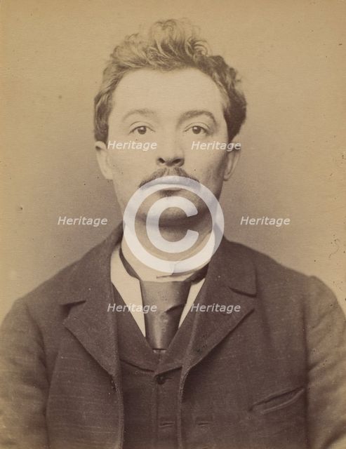Theuriet. Jean Baptiste. 30 ans, né à Lyon. Gérant-coiffeur. Anarchiste. 2/3/94., 1894. Creator: Alphonse Bertillon.