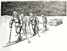 They Were Forced To Drag Their Own Sleigh c1929. Creators: Howard Davie, Harry Payne