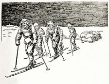 They Were Forced To Drag Their Own Sleigh c1929. Creators: Howard Davie, Harry Payne