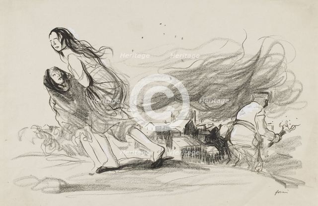 "They Are Burning Everything - They must be about to Retreat", c. 1919. Creator: Jean Louis Forain (French, 1852-1931).