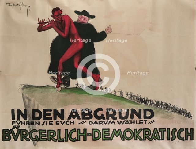 They are leading you to ruin – that's why you should vote German Democratic Party, 1919. Creator: Matejko, Theo (1893-1946).