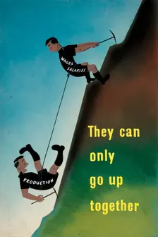 They can only go up together [Production, Wages and Salaries] WWII poster, between 1939 and 1946. Creator: Central Office of Information