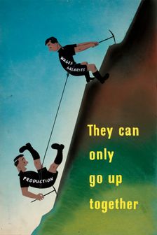 They can only go up together [Production, Wages and Salaries] WWII poster, between 1939 and 1946. Creator: Central Office of Information