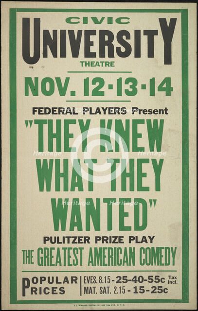 They Knew What They Wanted, Syracuse, NY, [1930s]. Creator: Unknown.