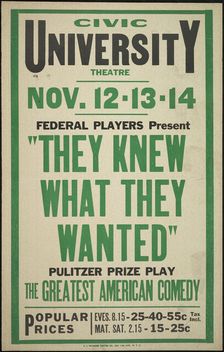 They Knew What They Wanted, Syracuse, NY, [1930s]. Creator: Unknown