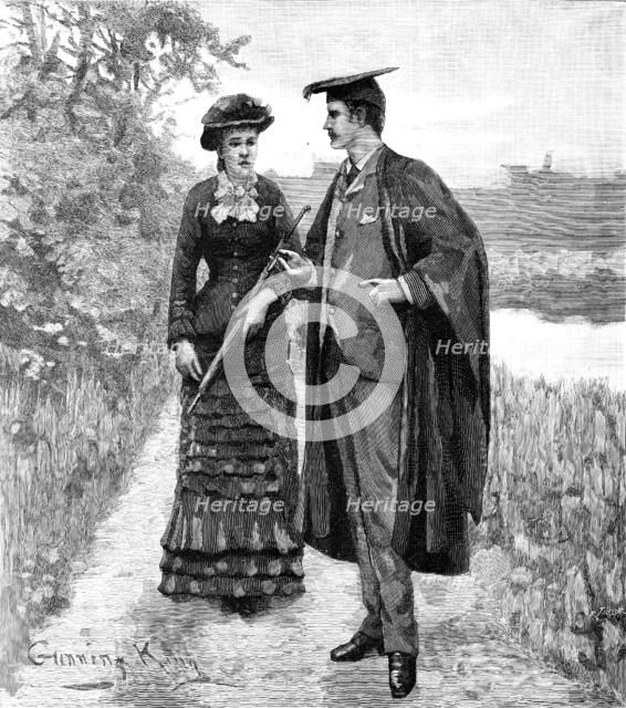 They met there on the evening of Adair's return from Haredale College, 1883. Creator: R. Taylor.
