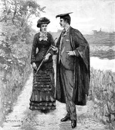 They met there on the evening of Adair's return from Haredale College, 1883. Creator: R. Taylor
