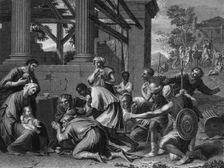 They presented him with gifts; gold, and frankincense and myrrh mid-late 19th century. Creator: Francis Holl