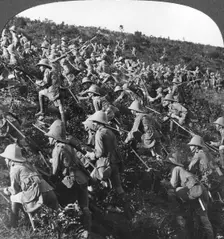 They press on, the true bull dog rush of our troops at Gallipoli Turkey, World War I, 1915. Artist: Realistic Travels Publishers