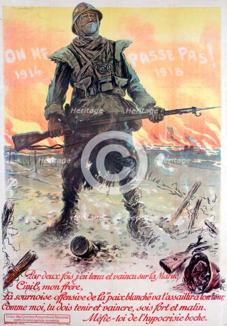 'They Shall Not Pass! 1914-1918', 1918. Artist: Maurice Neumont