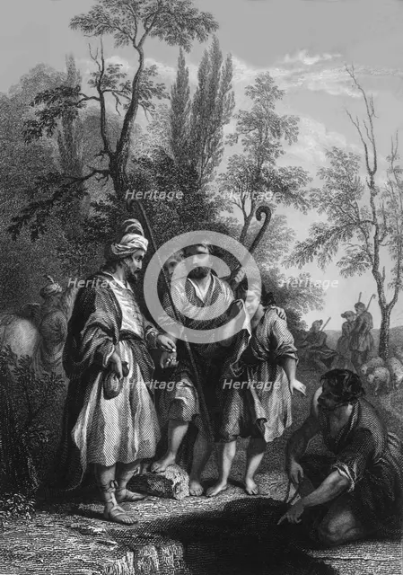 'They "sold Joseph to the Ishmeelites for twenty pieces of silver"', (mid-late 19th century). Creator: Alfred Heath.