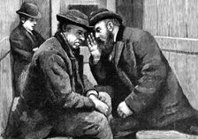 They spoke to one another in hoarse whispers, and seemed to be on intimate terms, 1883. Creator: R. Taylor