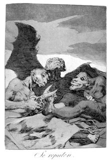 They spruce themselves up 1799. Artist: Francisco Goya