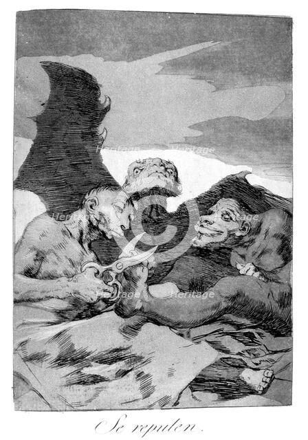 'They spruce themselves up', 1799. Artist: Francisco Goya