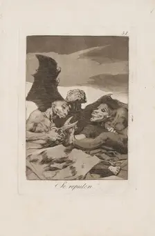 They Spruce Themselves Up (Se Repulen), 1799. Creator: Francisco Goya