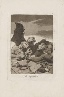 They Spruce Themselves Up (Se Repulen), 1799. Creator: Francisco Goya