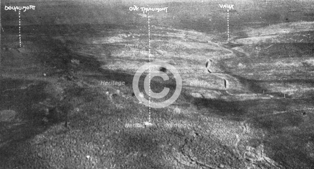 'Thiaumont; Deux aspects du champ de bataille de Thiaumont', 1916. Creator: Unknown.