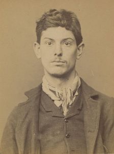 Thibivilliers. Eugène. 23 ans, né à Pinseux-le-Haut-Verger (Oise). Polisseur de métaux. Cr..., 1894. Creator: Alphonse Bertillon
