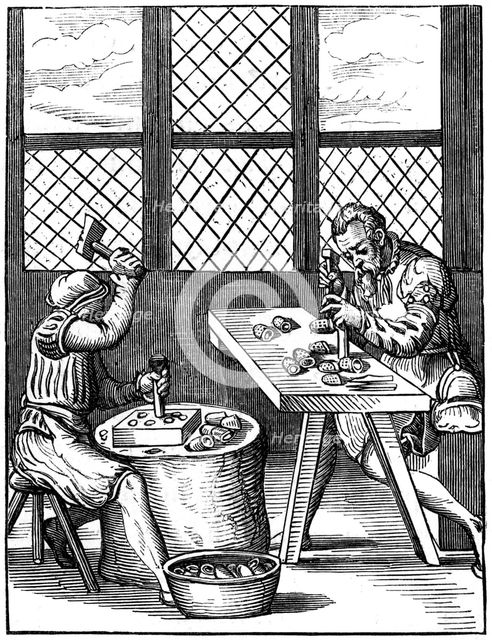 Thimble makers, 16th century (1849).Artist: Jost Amman