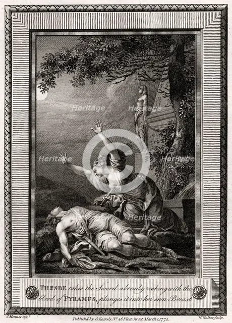 'Thisbe takes the Sword already reeking with the blood of Pyramus, plunges it into...', 1775.Artist: W Walker