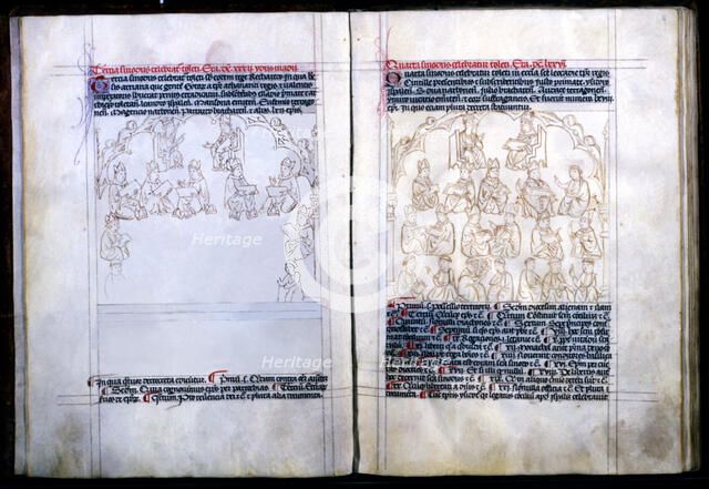 Third and Fourth Council of Toledo, held in 589 and 633, respectively, pen drawing pen in 'Primac…