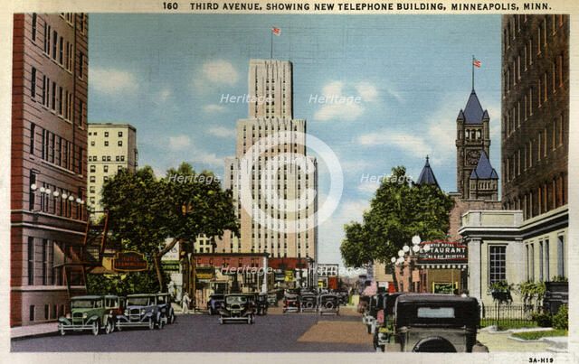 Third Avenue, Minneapolis, Minnesota, USA, 1933. Artist: Unknown