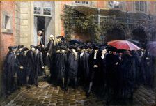 Third Estate representatives locked out of the assembly room Hôtel des Menus-Plaisirs in Versailles