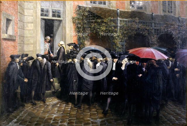 Third Estate representatives locked out of the assembly room Hôtel des Menus-Plaisirs in Versailles,