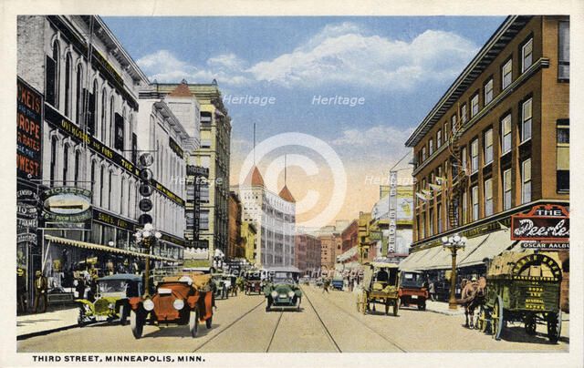 Third Street, Minneapolis, Minnesota, USA, 1915. Artist: Unknown