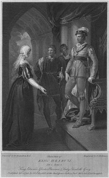 Third Part of King Henry VI. Act 3. Scene 2. King Edward, Gloucester, Clarence & Lady Elizabeth Gre Artist: Thomas Holloway