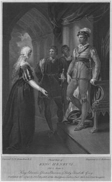 Third Part of King Henry VI. Act 3. Scene 2. King Edward, Gloucester, Clarence & Lady Elizabeth Gre Artist: Thomas Holloway
