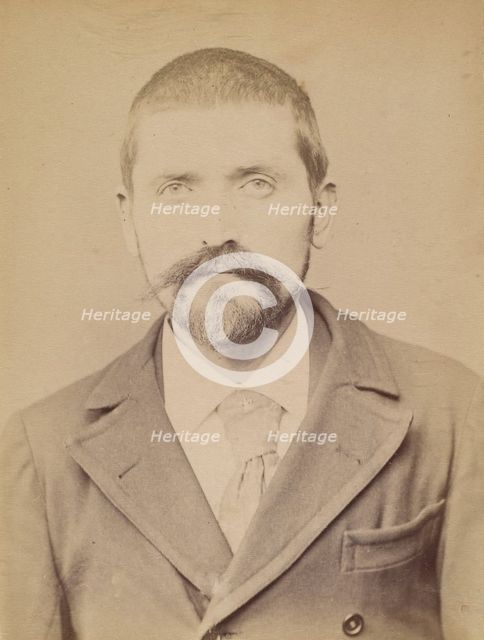 Thirion. Louis, Joseph. 31 ans, né à Autrey (Vosges). Journaliste. Anarchiste. 4/3/94., 1894. Creator: Alphonse Bertillon.