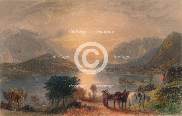'Thirlmere & Helvellen &c. From Raven Crag', c1830s. Creator: Unknown.