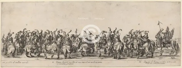 Thirty Archers and Pages, 1633. Creator: Stefano della Bella.