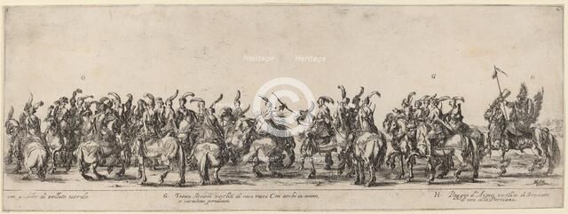 Thirty Archers and Pages, 1633. Creator: Stefano della Bella.