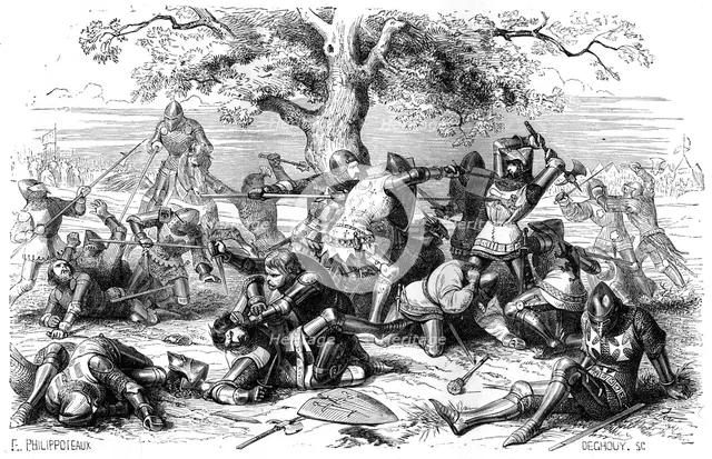Thirty French knights battle the English, Brittany, France, 1351 (1882-1884). Artist: Deghouy