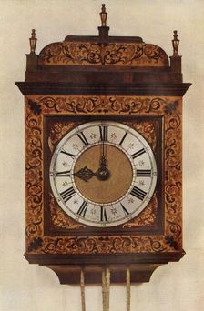 Thirty-Hour Striking Hanging Clock in Inlaid Marqueterie Case 1947. Creator: Unknown