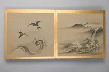 Thirty paintings of birds, flowers and landscape, late 18th century. Creator: Unknown