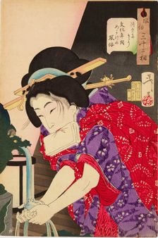 Thirty-Two Aspects of Women: Chilly - Habits of a concubine of the Bunka era, 1888. Creator: Tsukioka Yoshitoshi