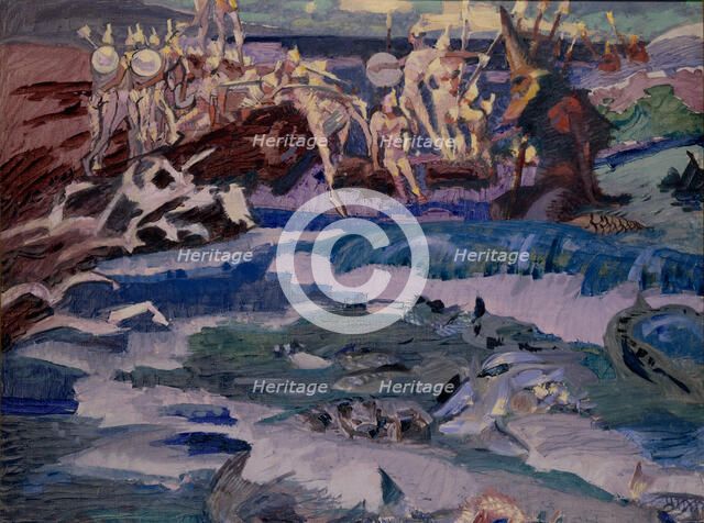 Thirty-Three Bogatyrs, 1901. Artist: Vrubel, Mikhail Alexandrovich (1856-1910)