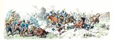 Thirty Years War. Attack of the German Imperial Lancers on the Swedish infantry. 17th century. Ge…