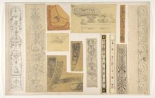 Thirteen designs for the painted decoration of interiors, 1830-97. Creators: Jules-Edmond-Charles Lachaise, Eugène-Pierre Gourdet