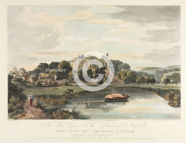 This View of Arundel Castle, 1819. Creator: John Baily (British); Wm Scott.