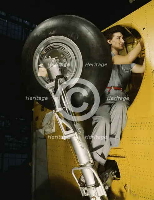 This woman worker at the Vultee-Nashville is shown making..., Nashville, Tenn. , 1943. Creator: Alfred T Palmer.