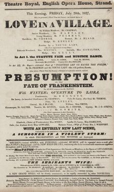 This evening, Friday, July 20th, 1827, will be presented (first time this season)..., c1827. Creator: Theatre Royal