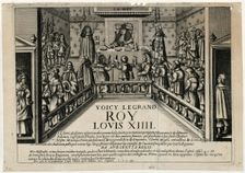 This Is the Good King Louis XIV. King giving a public audience, 1668. Creator: Anonymous